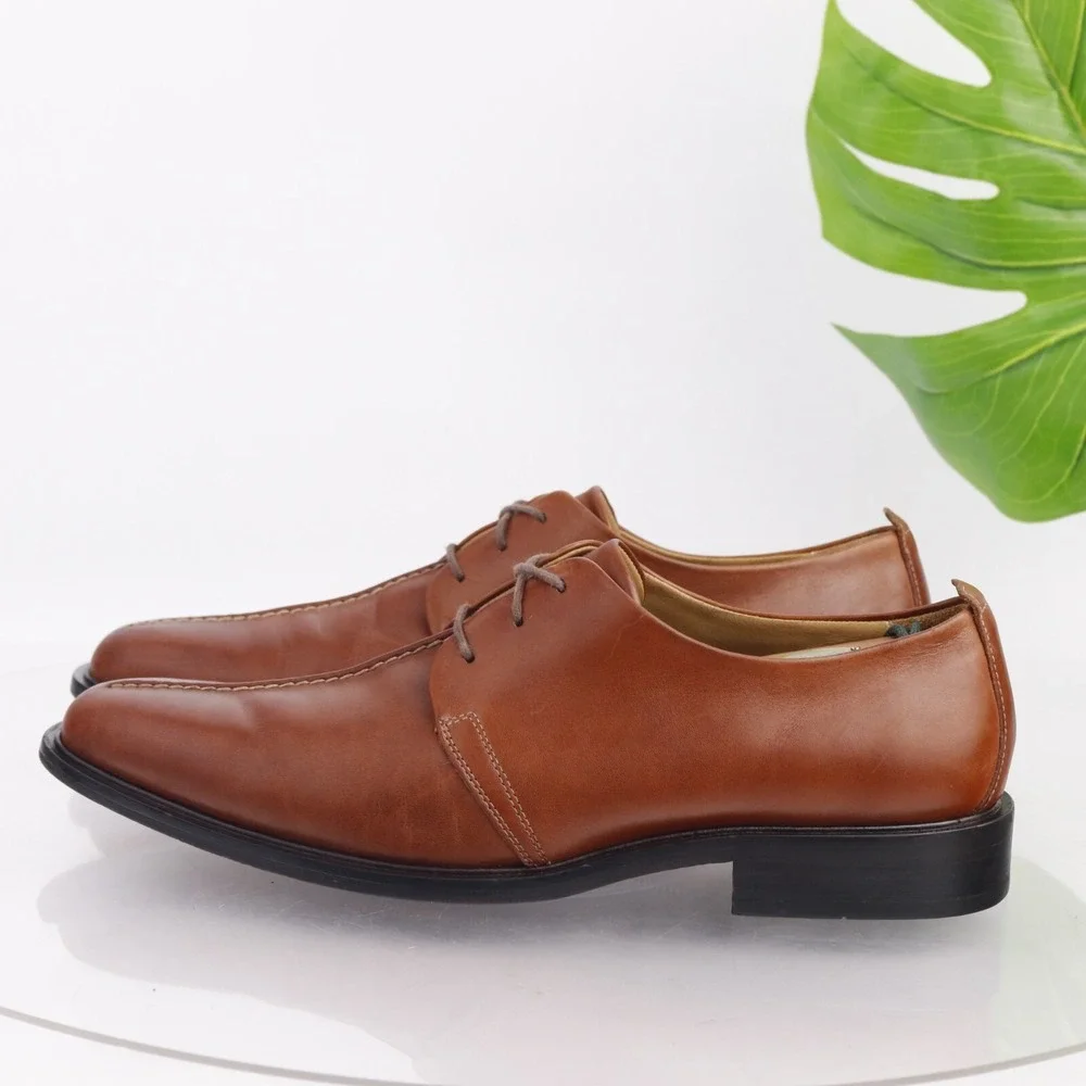 Cole Haan Mens Beckett Oxfords Size 12 M Tan Brown Leather Split Toe Dress Shoes